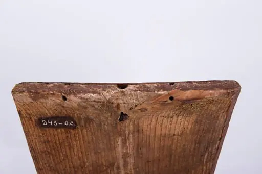 Mântuitorul Iisus Hristos, fiind răstignit pe Cruce, are în dreapta pe ucenicul cel iubit, care a stat lipit de pieptul Învățătorului, la Cina cea de Taină, mai precis, pe Sfântul Apostol și Evanghelist Ioan Teologul, Evanghelistul Iubirii și în stânga pe Maica Domnului Îndurerată, Jalnică și Plângătoare. Veșmintele Maicii Domnului sunt albastre și gri (albastrul este culoarea Maicii Domnului). Sfântul Ioan este îmbrăcat în verde și gri. Mântuitorul Iisus Hristos are o țesătură gri-nisipiu în jurul mijlocului și a coapselor. În registrul îndepărtat sunt elemente de arhitectură, reprezentându-se astfel spațialitatea narativă, cetatea Ierusalimului. Cromatica este armonioasă: roșu-cărămiziu, albastru ceruleum, verde, gri, nisipiu, bej, ivoriu-fildeș, alb, negru. Inscripția din româno-chirilică se traduce Iisus Hristos regele iudeilor, Maria, Sfântul Ioan. Rama este colorată jumătate cu cărămiziu, jumătate cu crem și colțurile ornamentate cu pătrate decorative de verde-kaki. Icoana este datată 1867., by Unknown, 1867