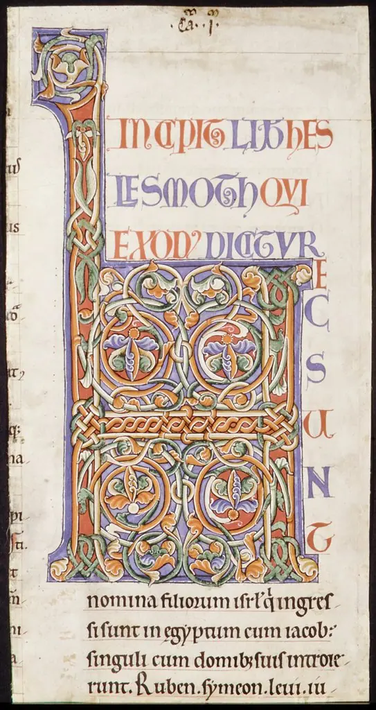 Manuscript Illumination with Initial H, from a Bible, by Unknown