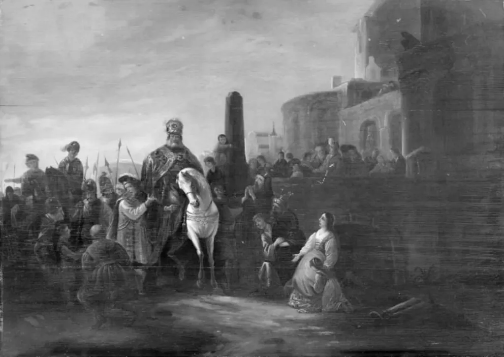 Mardochæus og Haman, by Unknown, 1750