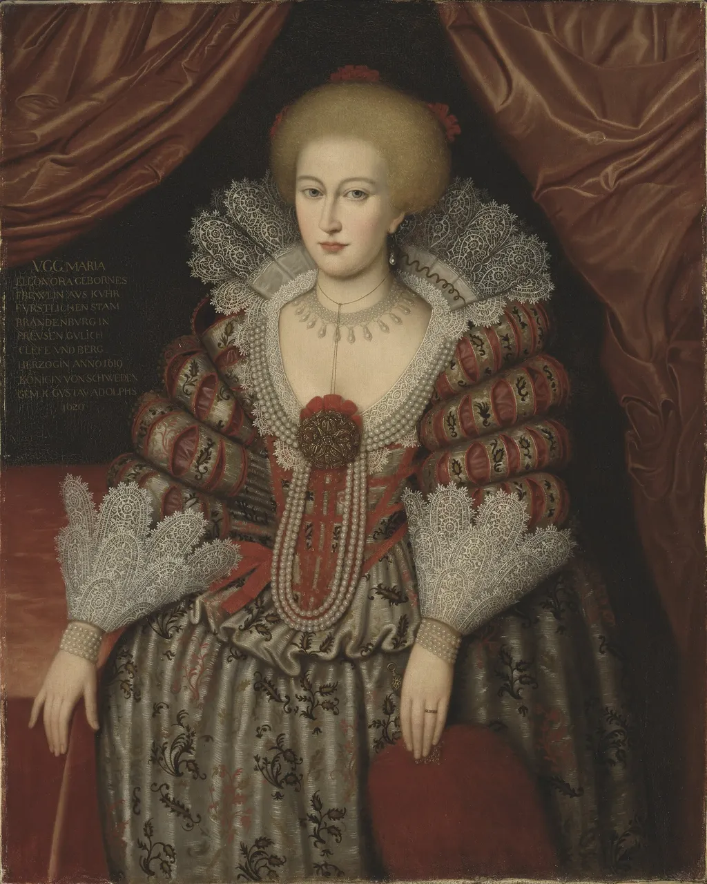 Maria Eleonora (1599-1655), Princess of Brandenburg, Queen of Sweden, by Unknown, oil, 1619