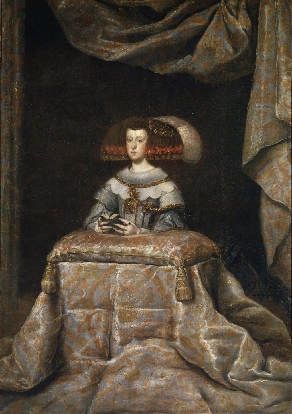 Mariana of Austria in prayer, by Unknown, oil, 1655