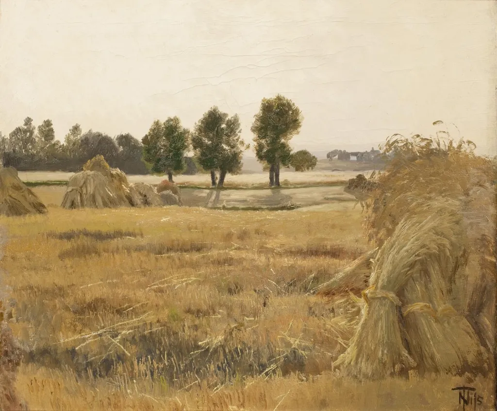 Mark med korntraver, by Unknown, 1850