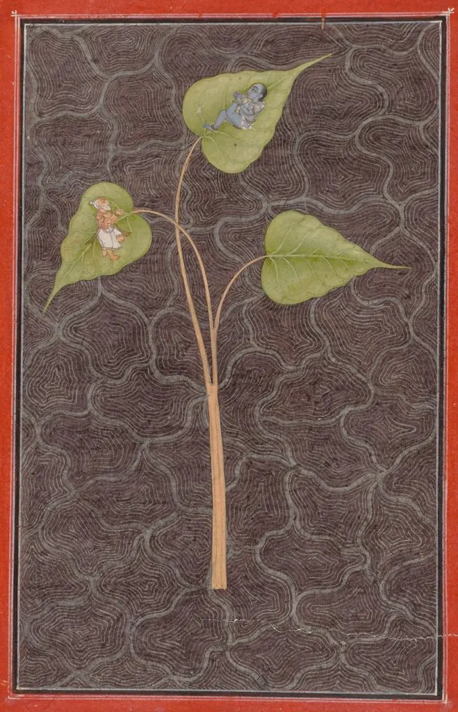 Markandeya Viewing Krishna in the Cosmic Ocean, by Unknown, 1690