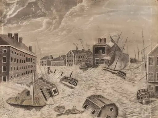 Market Square, Providence, Rhode Island, During the Great September Gale, by Unknown
