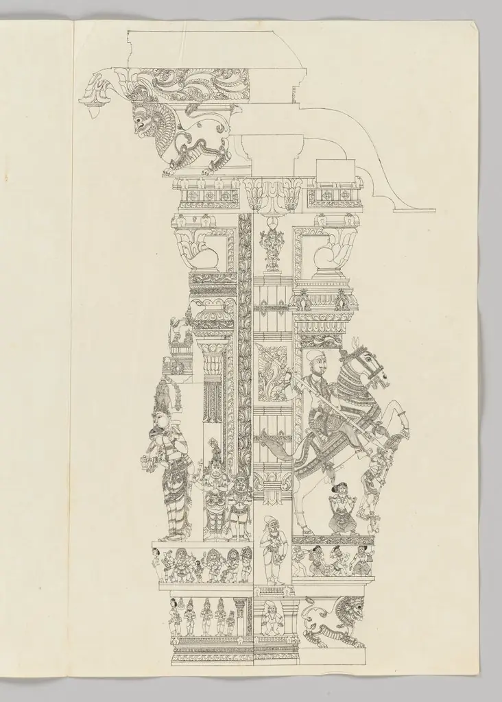 Marriage of Minakshi and Sundareshvara; equestrian warrior with spear, by Unknown
