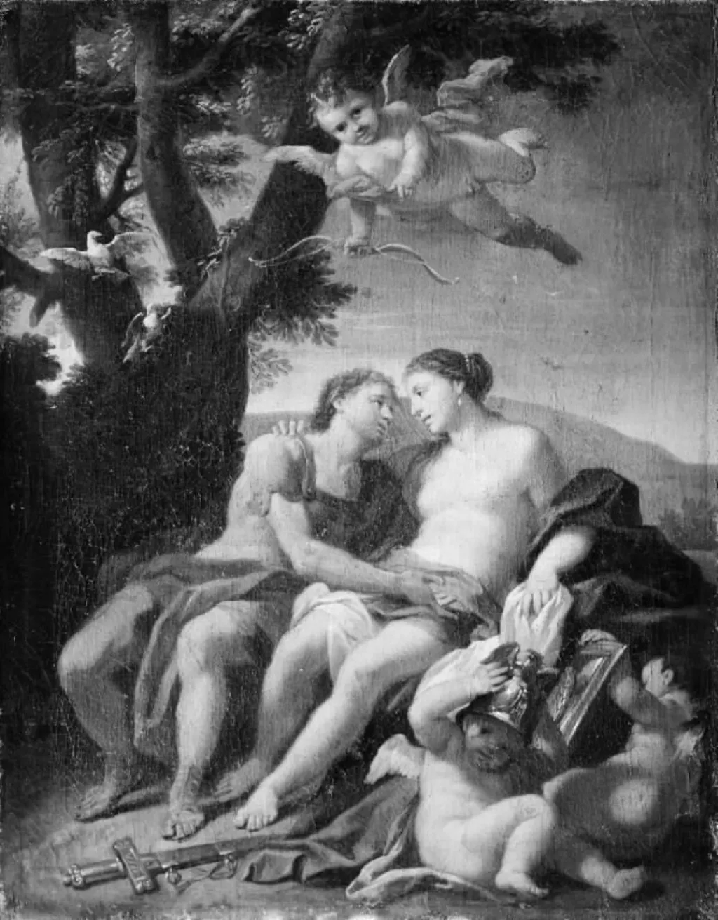 Mars, Venus og Amor, by Unknown, 1750