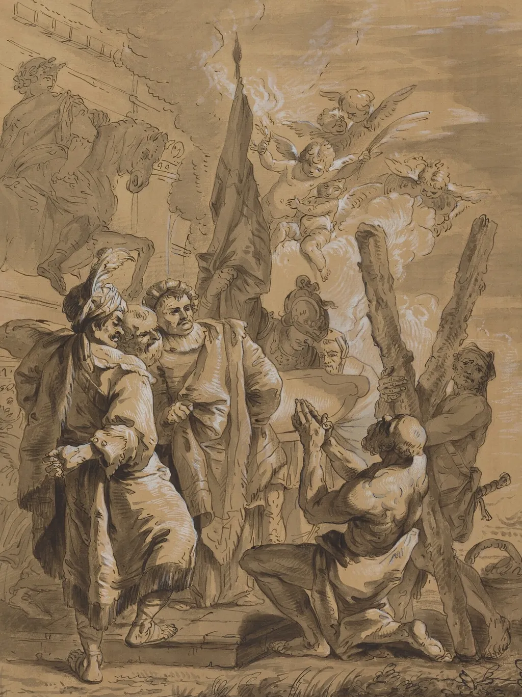 Martyrdom of Saint Andrew, by Unknown, ink, 1701
