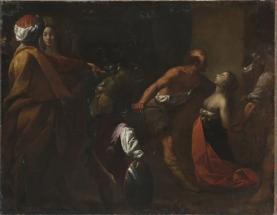 Martyrium der hl. Justina, by Unknown, unspecified, 1590