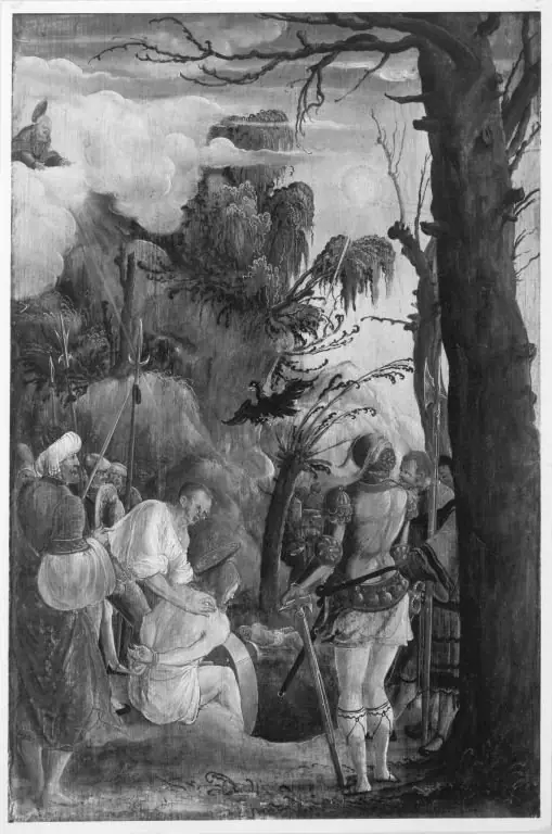 Martyrium des hl. Florian (Rückseite: Unterer Teil eines Schmerzensmannes), by Unknown
