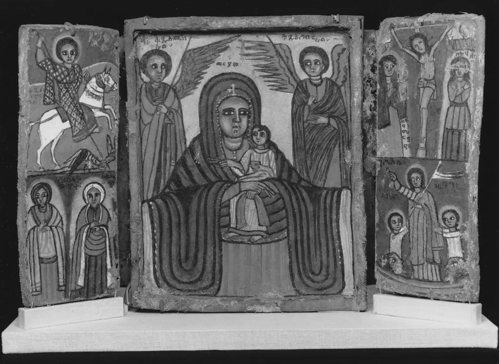 Mary and Child Double Triptych, by Unknown