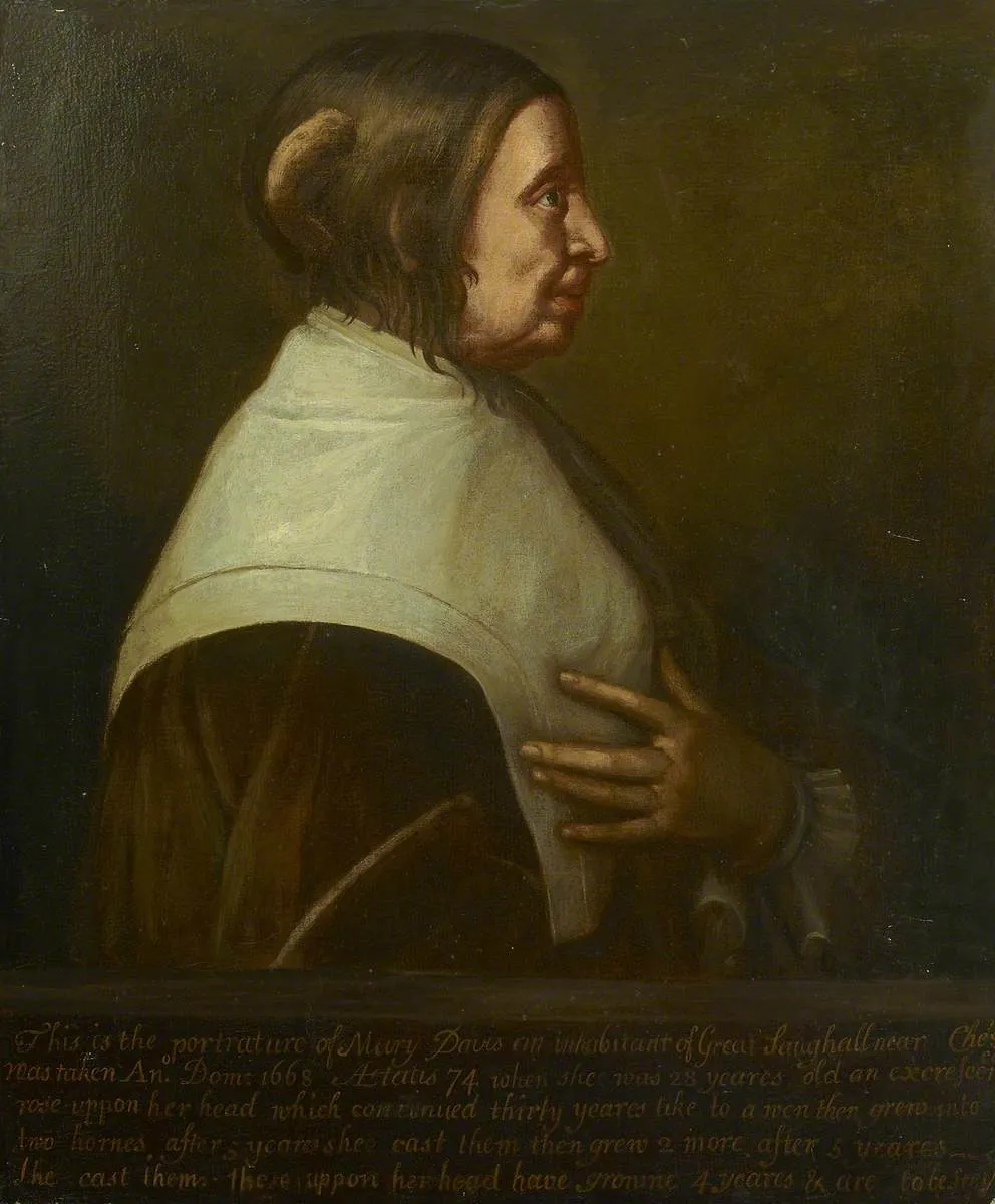 Mary Davis (b.c.1594), Aged 74, by Unknown, oil, 1668