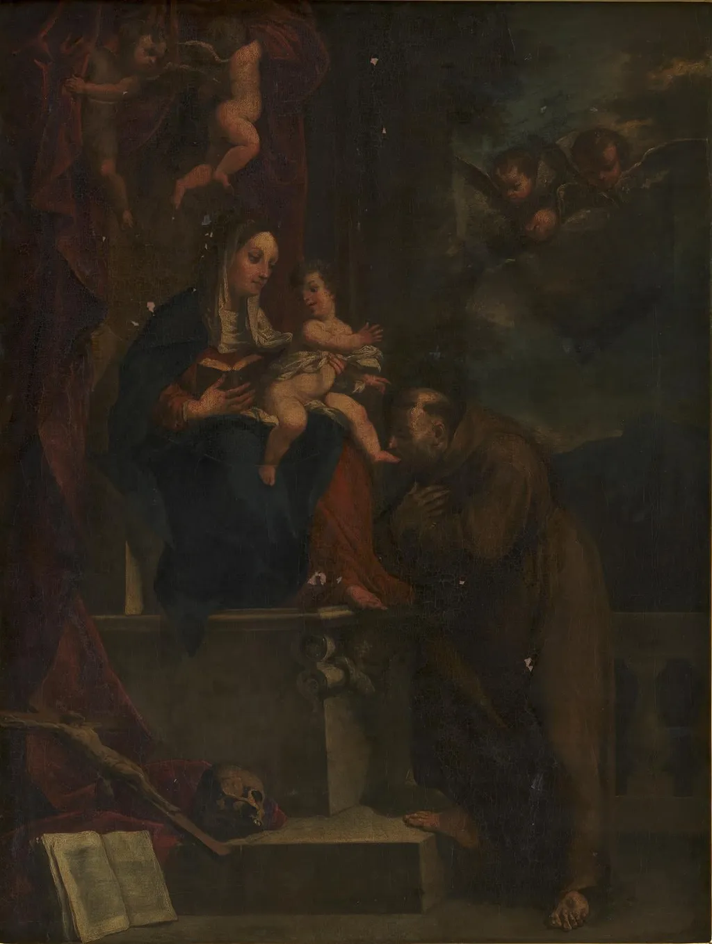 Mary, Jesus and St Francis, by Unknown, 1750