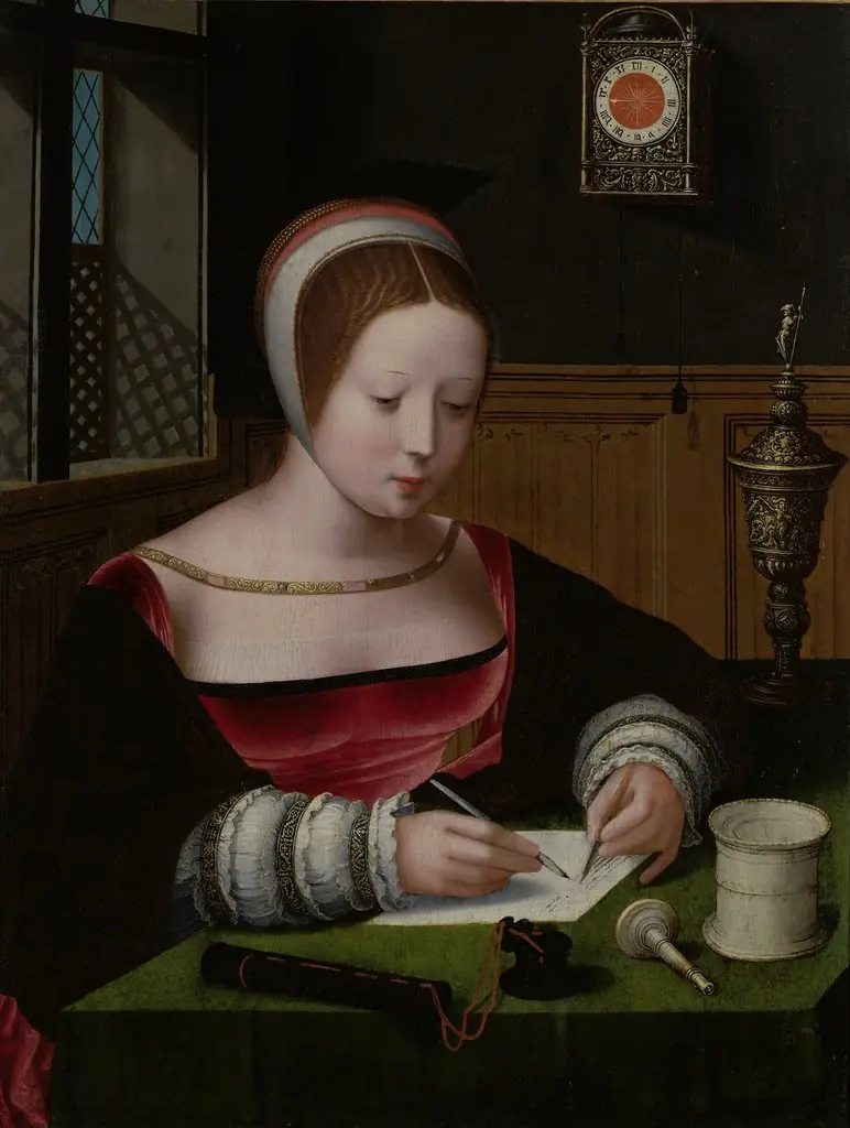 Mary Magdalene Writing, by Unknown