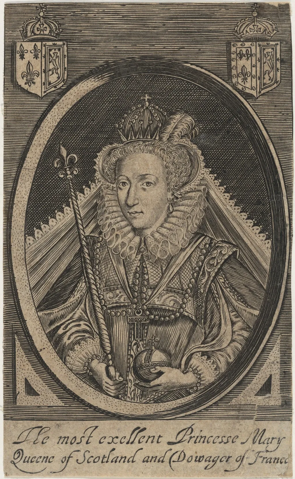 Mary, Queen of Scots, by Unknown, ink, 1598