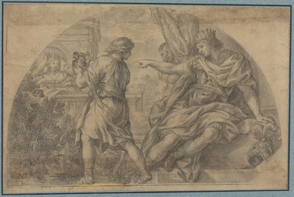 Masinissa and Sophonisba, by Unknown, chalk, 1632