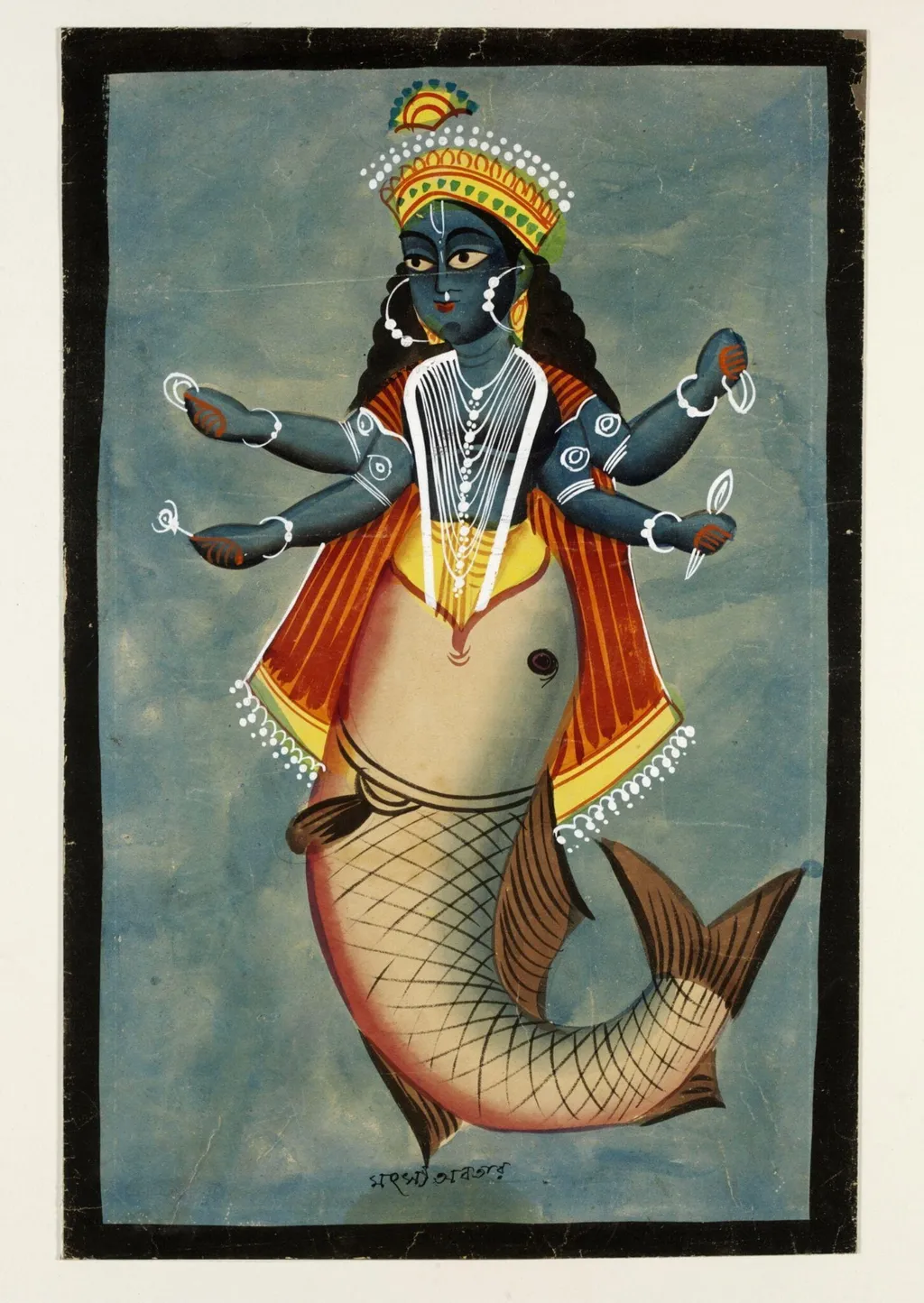 Matsya, by Unknown, paint, 1885
