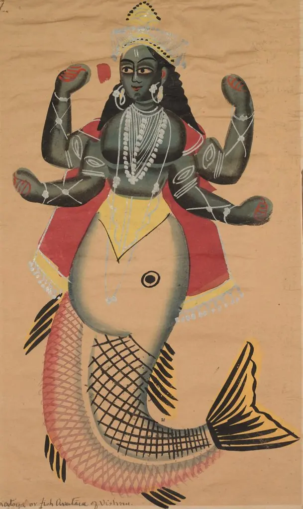 Matsya, Fish Avatara of Vishnu, by Unknown, 1896