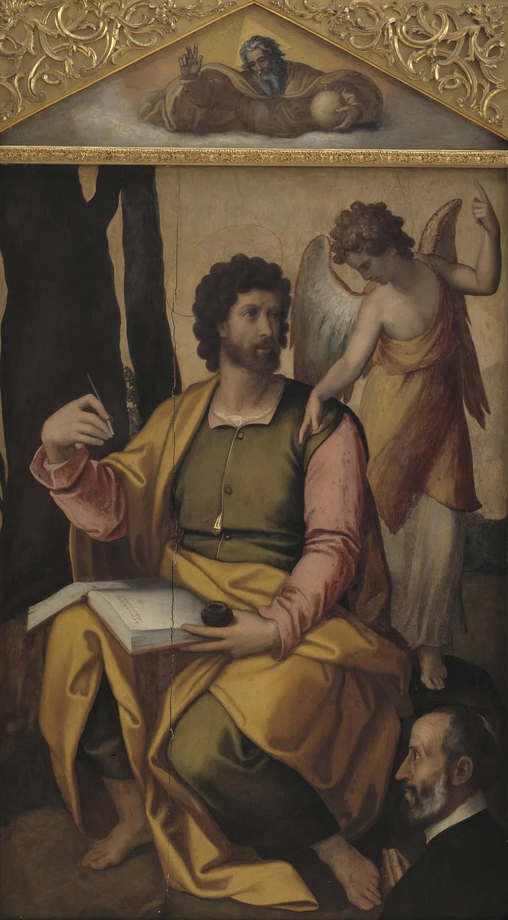 Matthew the Evangelist with Benefactor, by Unknown, 1531