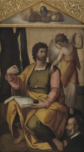 Matthew the Evangelist with Benefactor, by Unknown