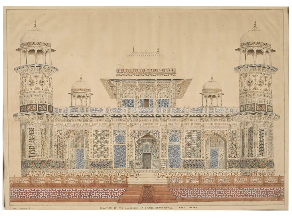 Mausoleum of Itimad ud-Daula., by Unknown, paint, 1820