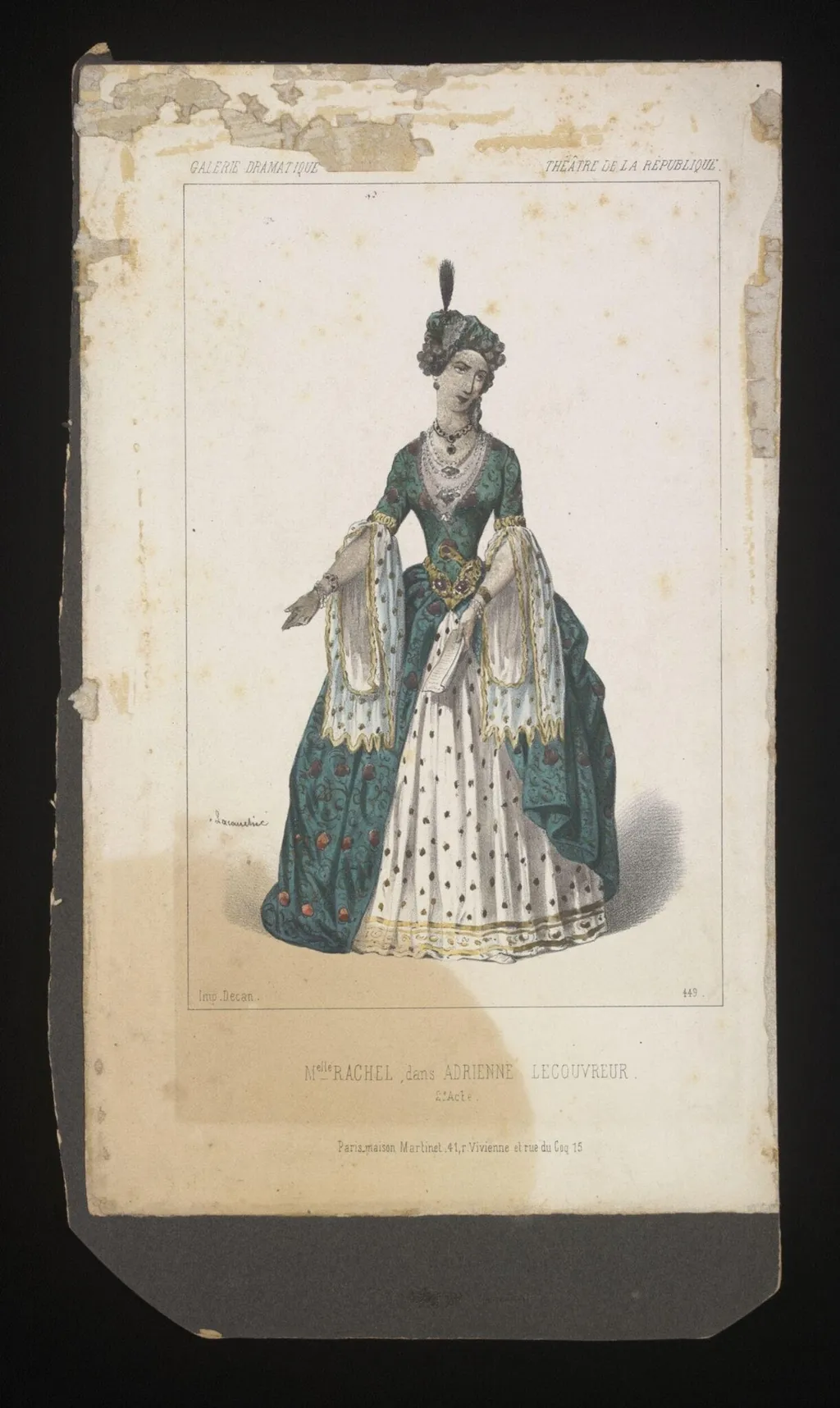 Melle. Rachel, dans Adrienne Lecouvreur, by Unknown, 1849