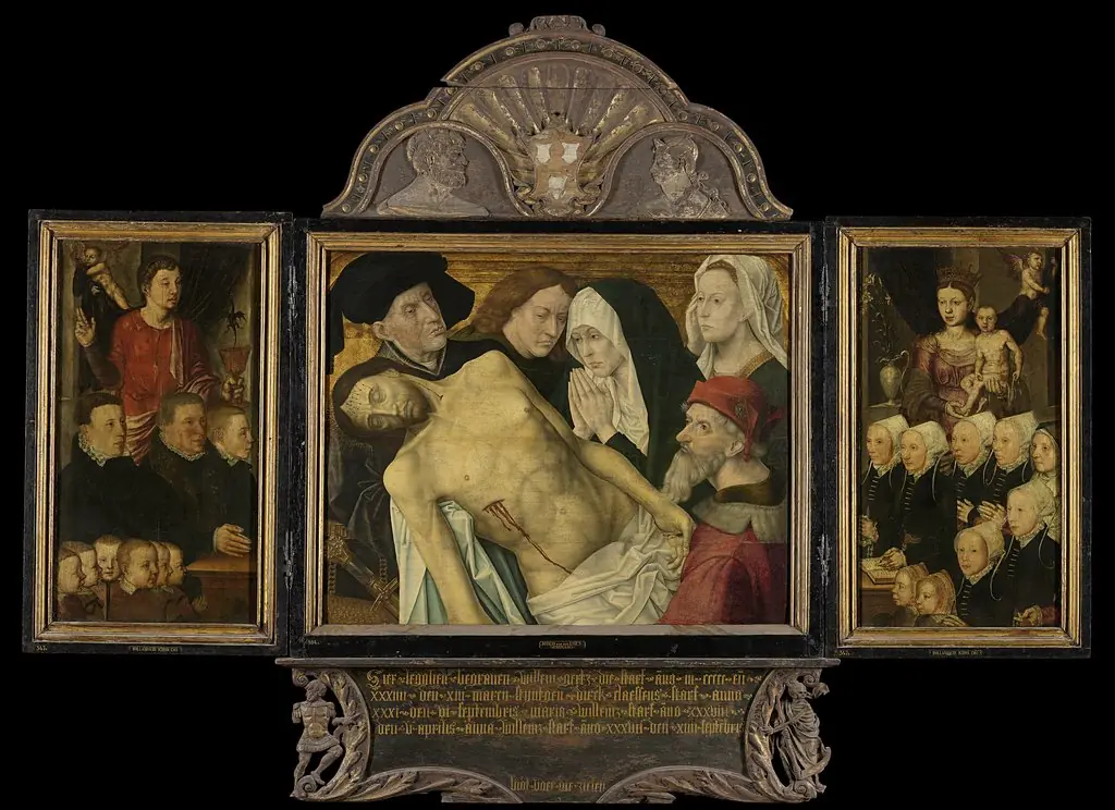 Memorial Triptych with Lamentation, by Unknown