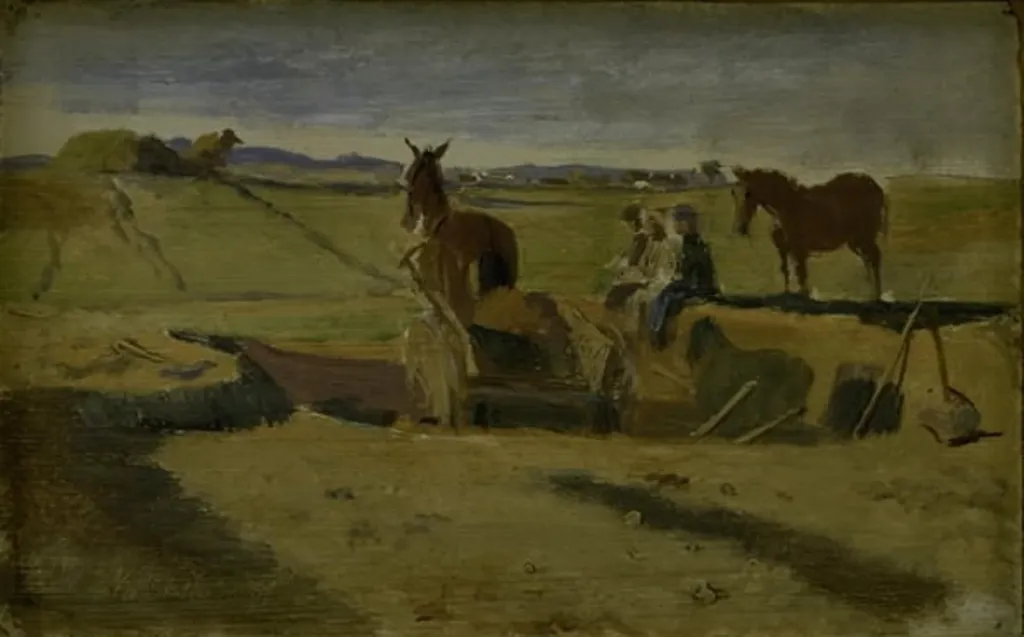 Mergling af Vallekilde præstegårdsmark, i baggrunden Hankehøj, by Unknown, 1846