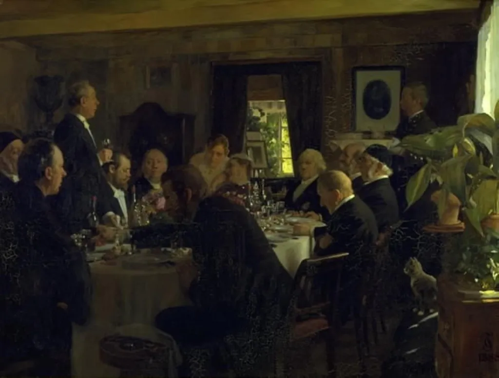 Middag efter bispevisitatsen, by Unknown, 1888