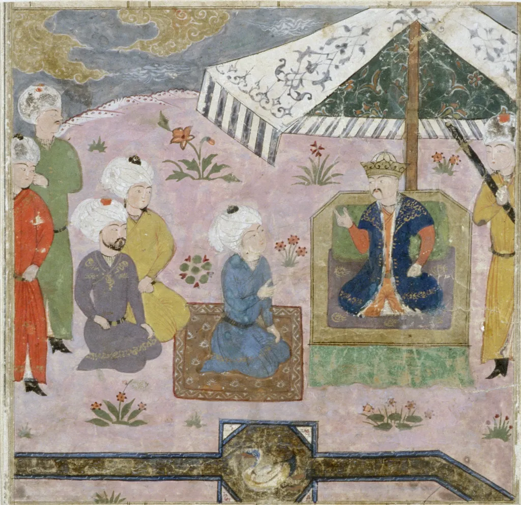 Miniature Painting of Audience Scene, by Unknown, unspecified, 1470
