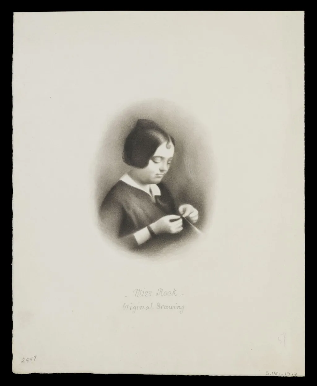 Miss Rock Original Drawing, by Unknown, 1850