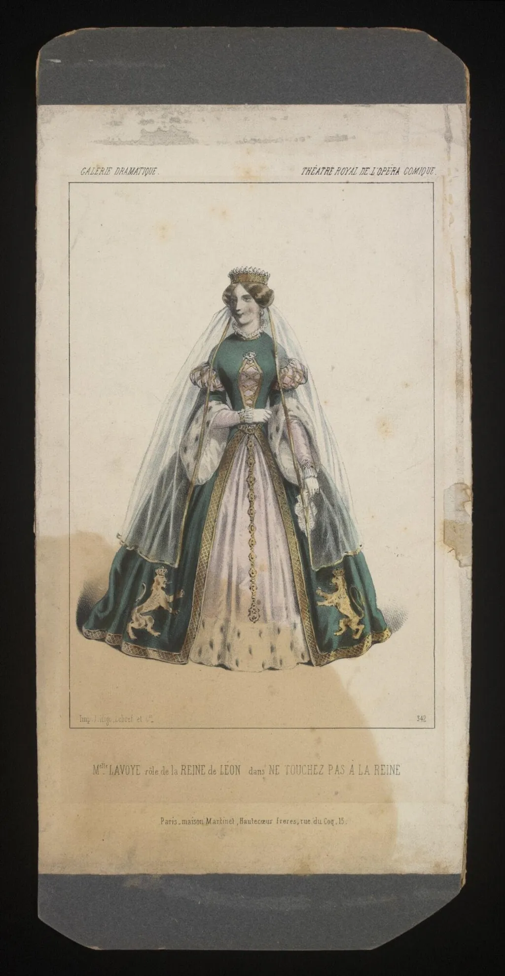 Mlle. Lavoye role de la Reine de Leon dans ne touchez pas a la reine, by Unknown, 1847
