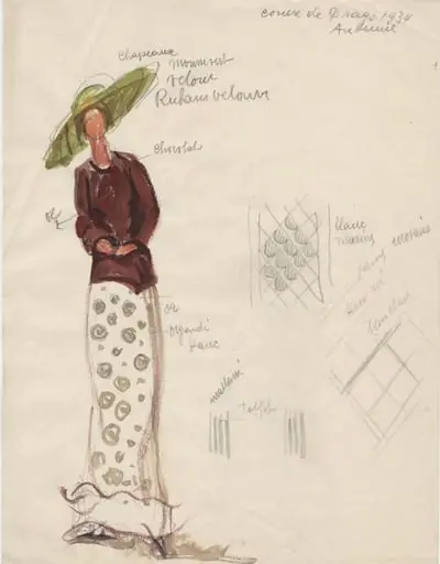 Modeskizze mit Dessinentwürfen, by Unknown