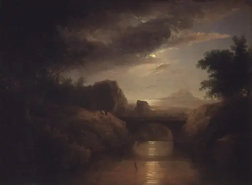Moonlit Landscape, by Unknown