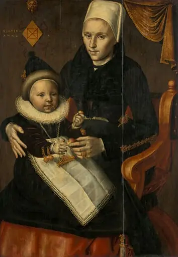 Mother and Child in Noord-Holland Costume, by Unknown