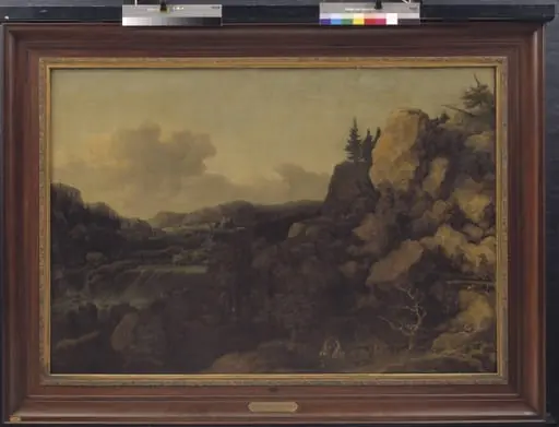 Mountain Landscape with a Couple of Horsemen in the Foreground, by Unknown