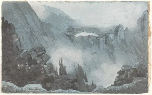 Mountain Scene with Rocks, by Unknown