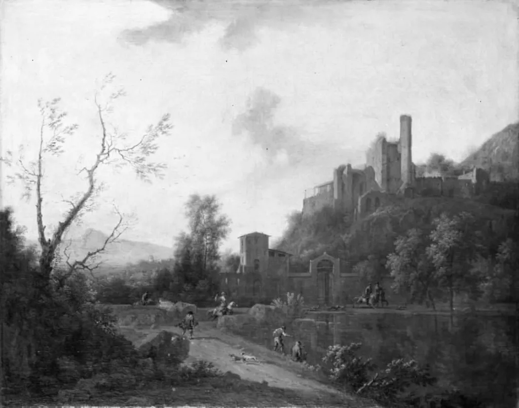 Mountain Scenery with a Castle, by Unknown, 1750