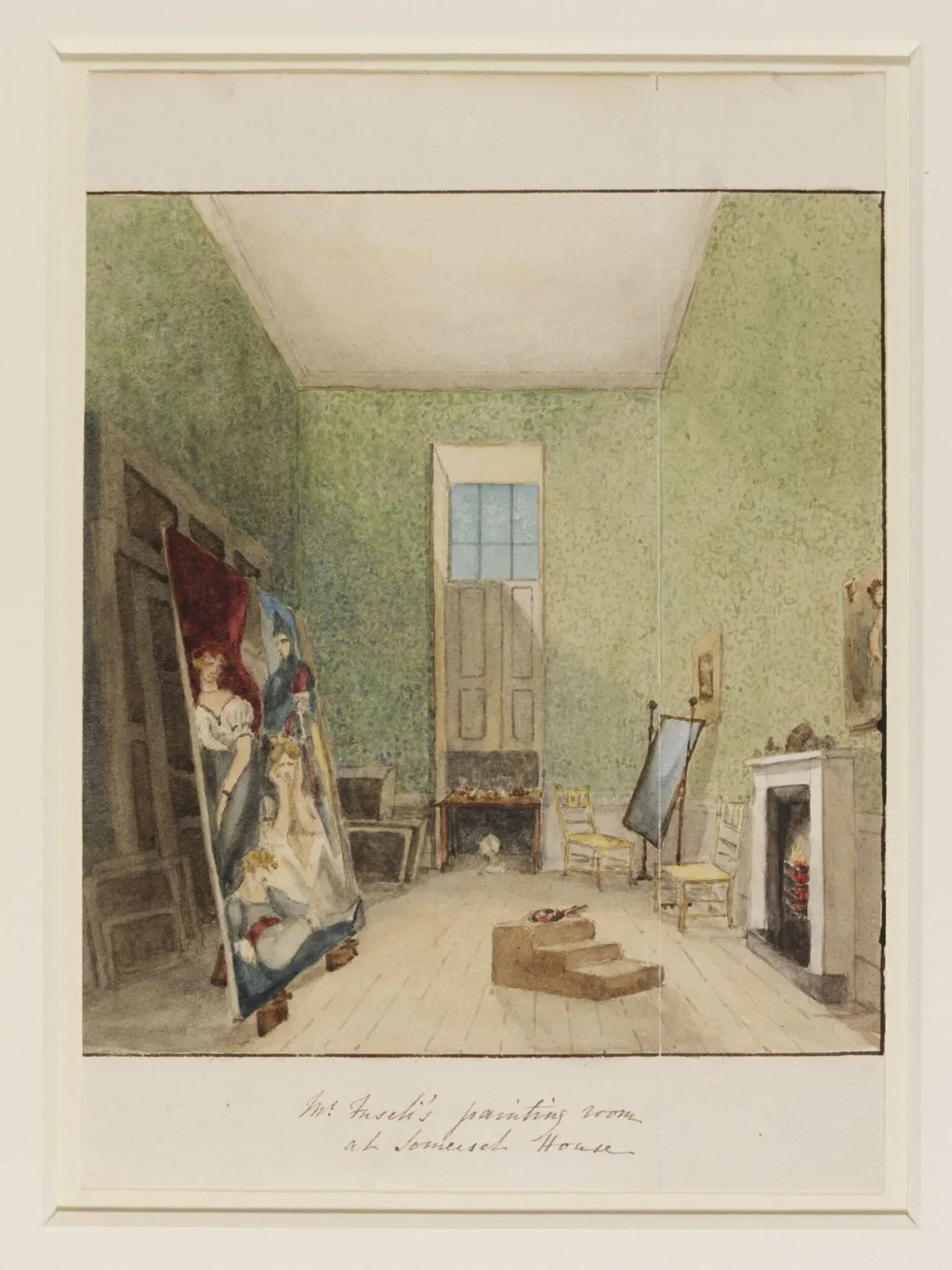 Mr Fuseli's Painting Room at Somerset House, by Unknown, watercolor, 1825