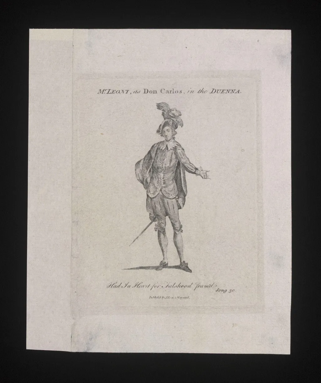 Mr Leoni as Don Carlos in the Duenna, by Unknown, 1