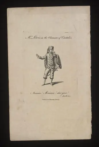 Mr. Lewis in the character of Castalio, by Unknown