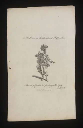 Mr. Lewis in the character of Hippolitus, by Unknown