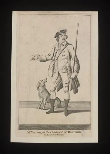Mr Vernon, in the character of Hawthorn in Love in a Village, by Unknown