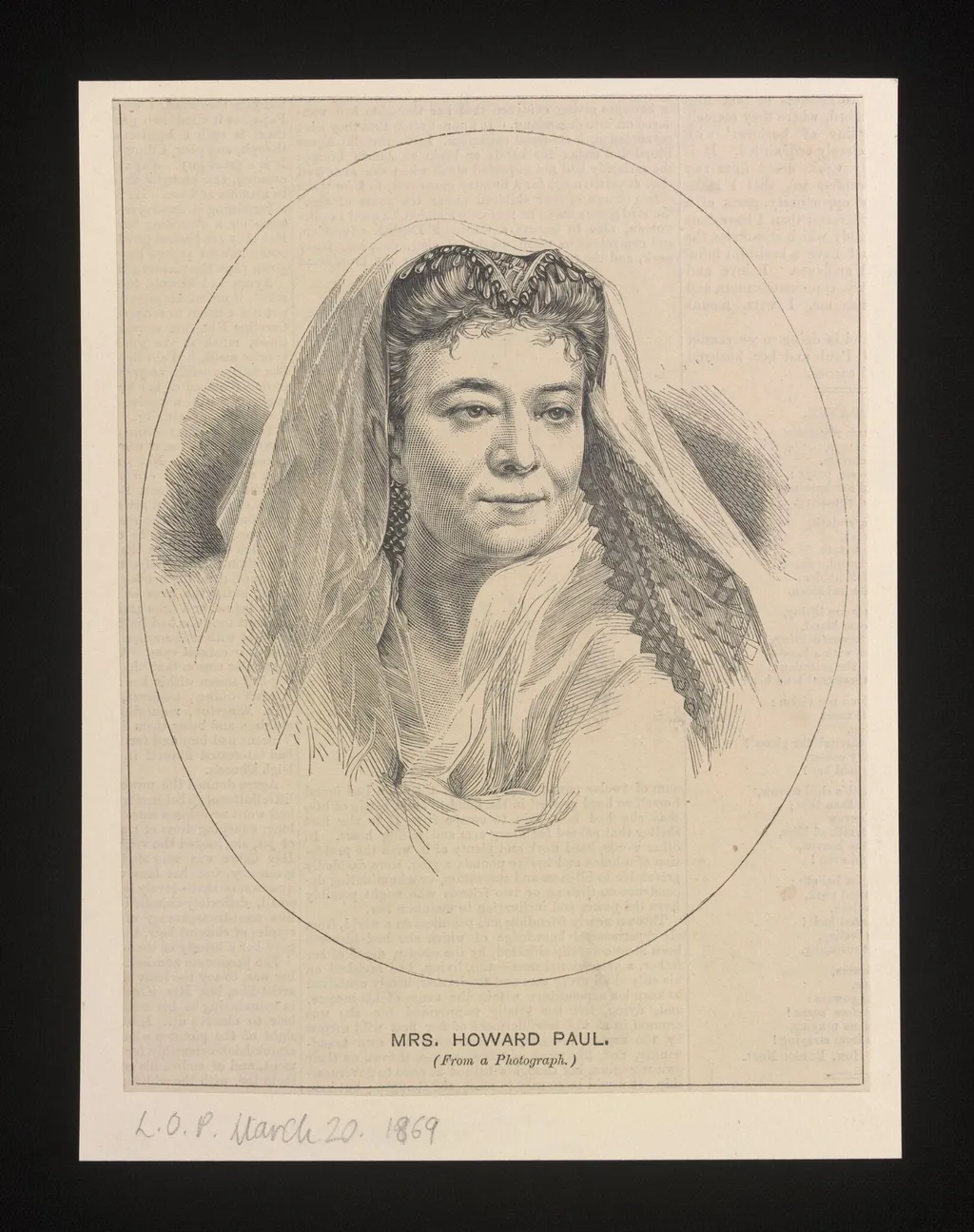 Mrs. Howard Paul, by Unknown, 1850
