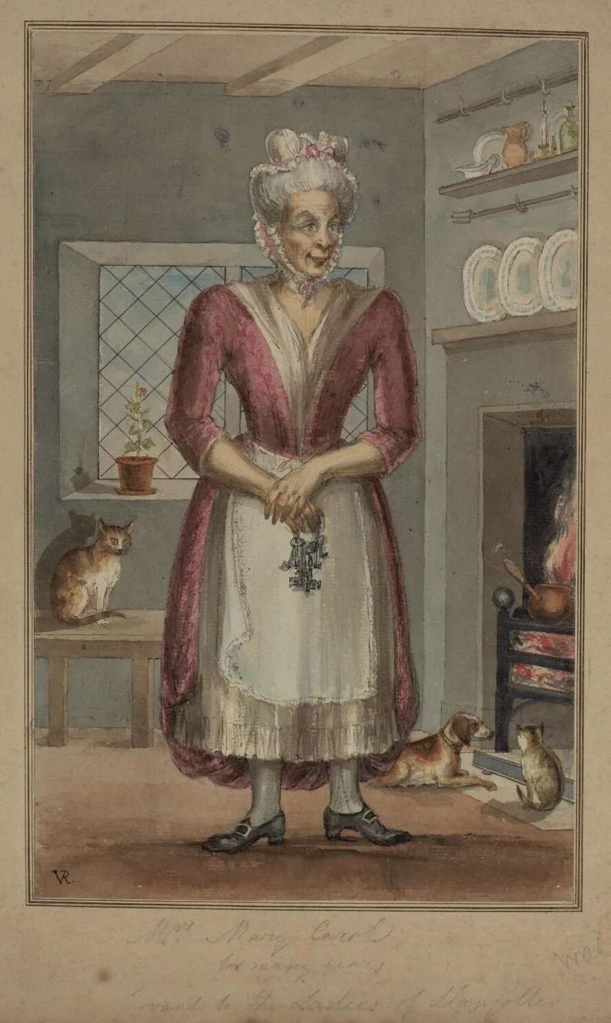 Mrs. Mary Carol, by Unknown, watercolor, 1806