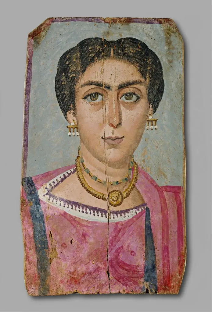 Mummy Portrait - Woman with Necklace, by Unknown