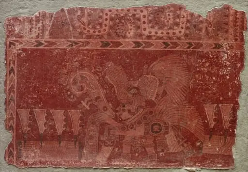 Mural Fragment with Elite Male and Maguey Cactus Leaves, by Unknown