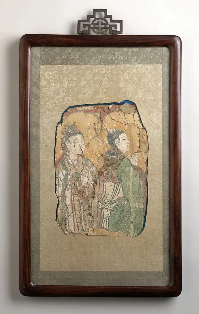 Mural Fragments of Two Devotees, by Unknown