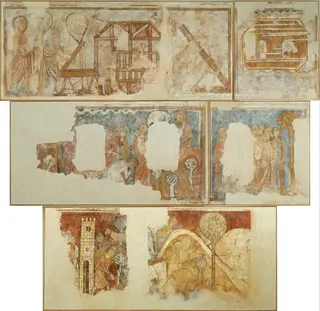 Mural paintings with Old Testament scenes, by Unknown