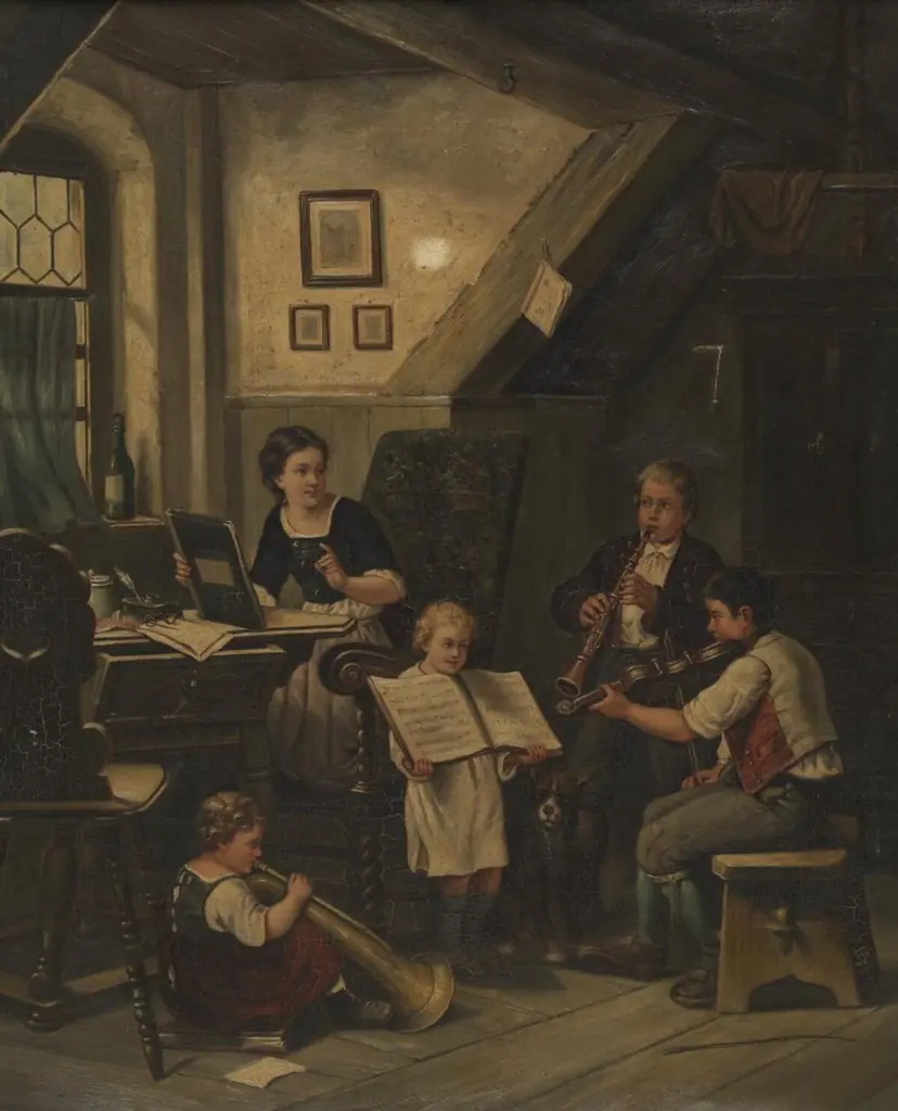 musical party, by Unknown, 1890