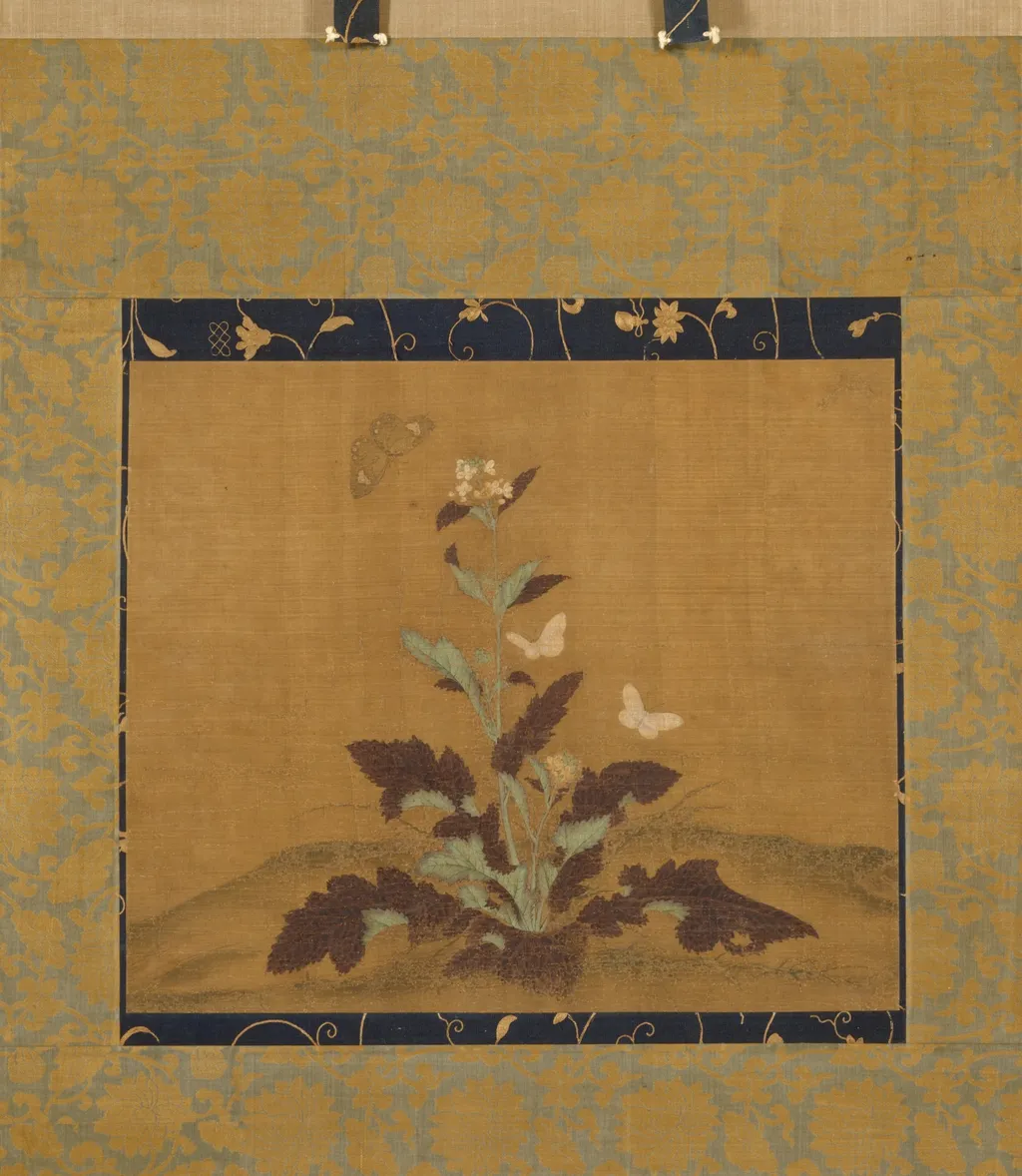 Mustard Plant and Butterflies, by Unknown, unspecified, 1500